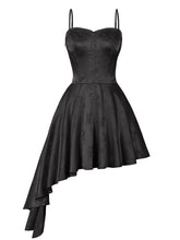 Load image into Gallery viewer, Red Floral Jacquard Slip Evening Dress with Asymmetrical Hem