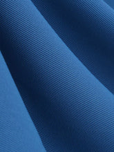 Load image into Gallery viewer, 1950s Lake Blue Notch Lapel Collar Vintage Puff Sleeve Retro Swing Dress