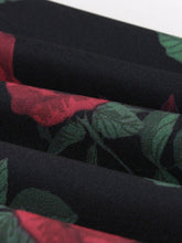 Load image into Gallery viewer, 1950S Rose Print High Waist Swing Vintage Skirt
