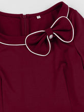 Load image into Gallery viewer, Navy Peter Pan Bowknot 1950s Vintage Dress with Belt