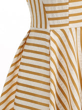 Load image into Gallery viewer, 1950s Vintage Stripe Sleeveless Retro Swing Dress