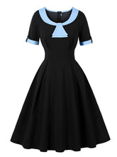 Load image into Gallery viewer, Christmas Green Peter Pan Collar 1950s Swing Vintage Dress