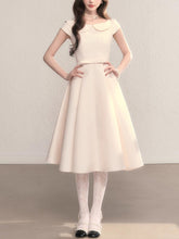 Load image into Gallery viewer, Peter Pan Collar Vintage Cap Sleeve Little Black Dress