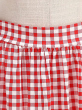 Load image into Gallery viewer, 1950s Vintage Red Gingham One-Shoulder Crop Top and Swing Skirt Two-Piece Set - Retro Picnic Outfit