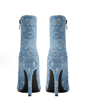 Load image into Gallery viewer, 10CM Luxury Denim Sequined Ankle Boots Vintage Shoes
