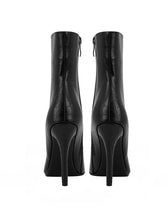 Load image into Gallery viewer, Black High Heel Pointed Toes Retro Short Boots Shoes