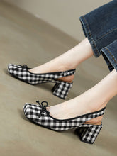 Load image into Gallery viewer, Women&#39;s Chunky Heel Balletcore Square Toe Leather Vintage Shoes