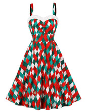 Load image into Gallery viewer, Christmas Green And Red Alice in Wonderland Inspired Playing Card Dress