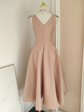 Load image into Gallery viewer, Rose Luxury Button V Neck High Waist Swing Party Dress With Pockets