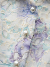 Load image into Gallery viewer, Purple Floral Print Vintage 3/4 Sleeve Dress with Bow Belt
