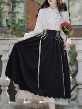 Load image into Gallery viewer, 1950S Vintage Embroidered Puffed Sleeve Shirt And Swing Skirt Set