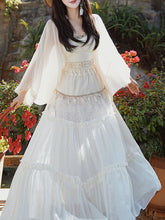 Load image into Gallery viewer, White Bohemian Rhapsody Retro Suspender Top Tassel Skirt 1970S Vintage Set