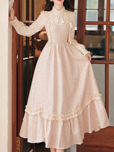 Load image into Gallery viewer, Edwardian Vintage Style Pink Tweed Long Sleeve Dress