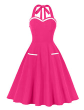 Load image into Gallery viewer, Purple Sweet Heart Halter Sleeveless 1950S Vintage Dress With Pockets