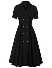 Load image into Gallery viewer, Red Polka Dots V Neck 1950S Vintage Swing Dress With Button