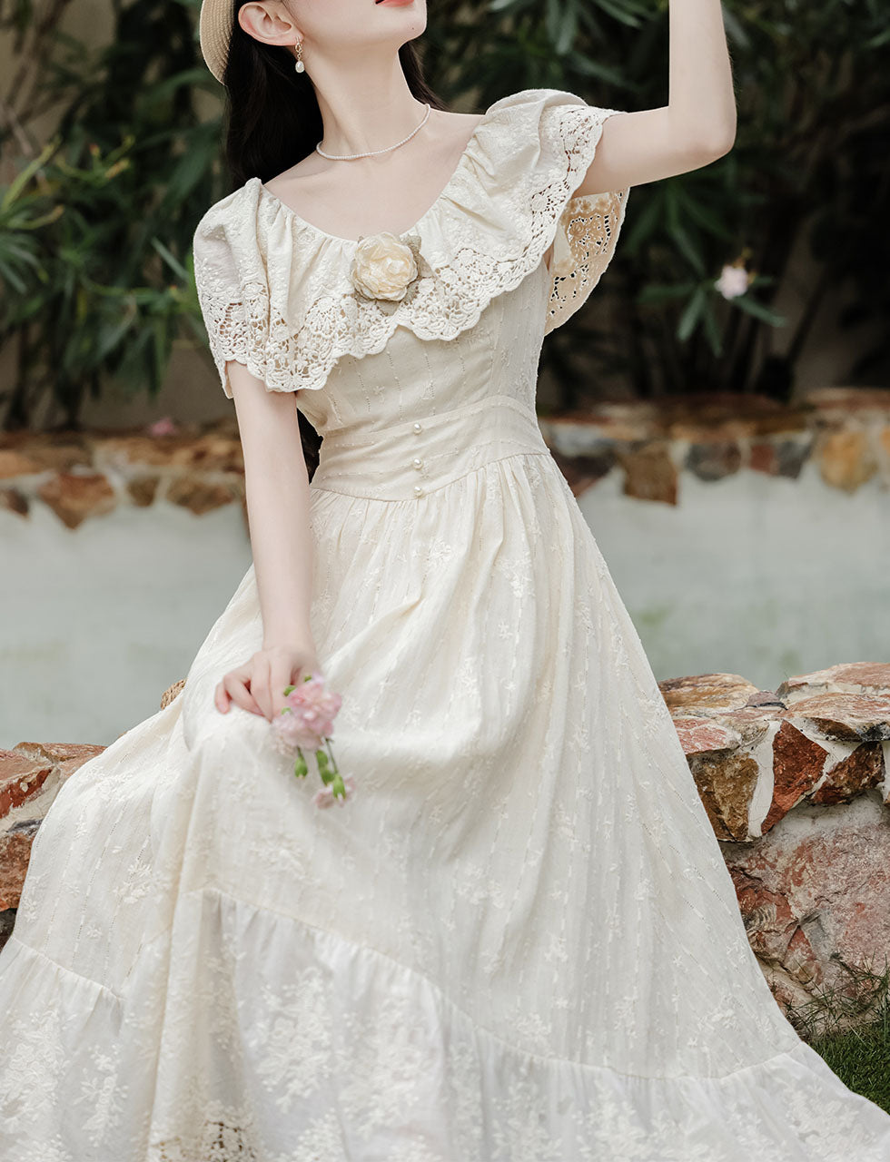apricot lace dress Wedtrend Women Formal Party Prom Dress Apricot A Line Print V Neck Floor-Length Bridesmaid Dress with Split Front, Apricot / US4