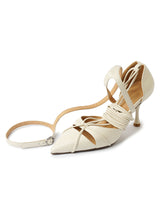 Load image into Gallery viewer, Cutout Leather Boots with Pointed Toe Sexy Openwork Ankle Boots for Women