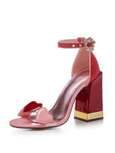 Load image into Gallery viewer, Luxury Pink Heart Shaped Strappy Chunky Heel Vintage Sandals