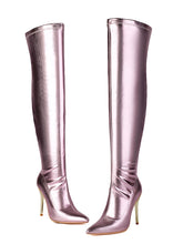 Load image into Gallery viewer, 10CM Pointed Toe High Stiletto Heel Over The Knee Warm Boots