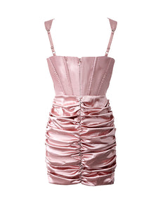 Pink Retro Corset Sleeveless Vintage Party Dress