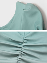 Load image into Gallery viewer, Blue Gradient Sweet Heart Collar Puff Sleeve Slit Mermaid Dress