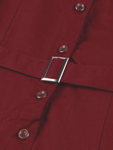 Load image into Gallery viewer, 1950S Turndown Collar Solid Color Short Sleeve Vintage Dress