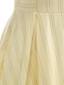 1950S Vertical Stripe Halter Vintage Dress