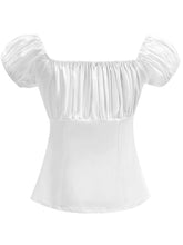 Load image into Gallery viewer, Regencycore 1950s Puff-Sleeve Ruched Top