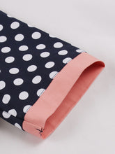 Load image into Gallery viewer, 1950S Turndown Collar Polka Dots Short Sleeve Vintage Dress