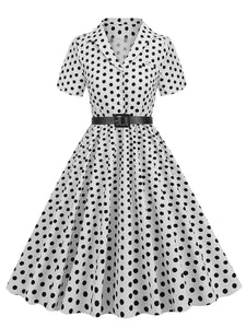 Polka Dots 1950S Vintage Shirt Swing Dress
