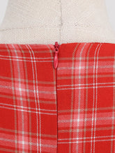 Load image into Gallery viewer, Green Square Bow Collar Plaid Short Sleeve 1950S Cotton Dress