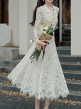 Load image into Gallery viewer, 1950S White Lace Blazer and Swing Skirt Vintage Suit