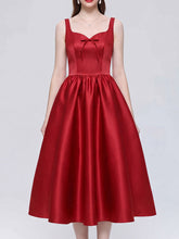 Load image into Gallery viewer, Vintage 1950s Red Satin Swing Dress