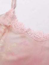 Load image into Gallery viewer, Pink Floral Print Spaghetti Strap Fish Tail Swing Party Maxi Dress