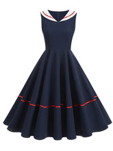 Load image into Gallery viewer, Navycore Style Sailor Collar 1950S Vintage Dress