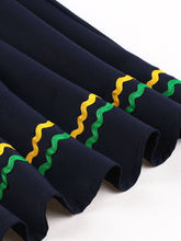Load image into Gallery viewer, Navy Square Collar 1950s Swing Dress
