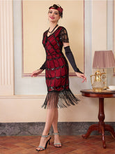 Load image into Gallery viewer, Women's 1920s Flapper Dress Gatsby Costume Sequined Fringed Cocktail Party Dress