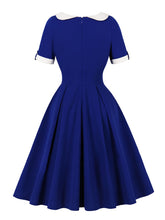 Load image into Gallery viewer, Christmas Green Peter Pan Collar 1950s Swing Vintage Dress