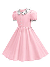 Load image into Gallery viewer, Kids Little Girls' Dress Peter Pan Short Sleeve Cotton 1950S Vintage Dress