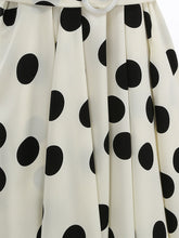 Load image into Gallery viewer, 1950s Vintage Audrey Hepburn Style White Polka Dots Swing Dress with Pockets