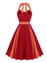 Load image into Gallery viewer, Barbiecore Pink Two-Tone 1950s Sweetheart Halter Neck Swing Dress