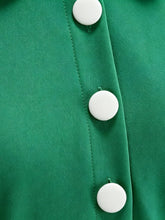Load image into Gallery viewer, 1950s Vintage Christmas Green Peter Pan Collar Swing Dress