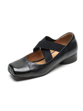 Load image into Gallery viewer, Women&#39;s Strappy High Heels Mary Jane Shoes  Ballet Genuine Leather Shoes