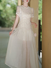 Load image into Gallery viewer, Cream Vintage Victorian Lace Maxi Dress