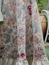 Load image into Gallery viewer, 2PS Victorian White Blouse with Floral Embroidered Jumper Skirt  Vintage Set