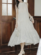 Load image into Gallery viewer, White Halterneck 1950S Vintage Dress With Back Bow