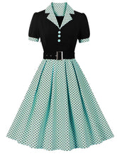 Load image into Gallery viewer, Green Polka Dots 1950S Vintage Swing Dress