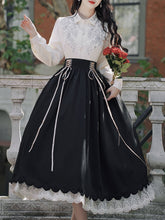 Load image into Gallery viewer, 1950S Vintage Embroidered Puffed Sleeve Shirt And Swing Skirt Set