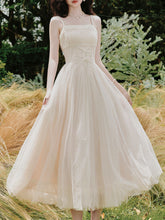 Load image into Gallery viewer, White Lace Tulle Spaghetti Strap Edwardian Victorian Vintage with Capelet