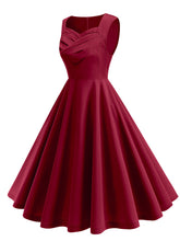 Load image into Gallery viewer, Dark Green V Neck Sleeveless Swing 1950S Vintage Dress